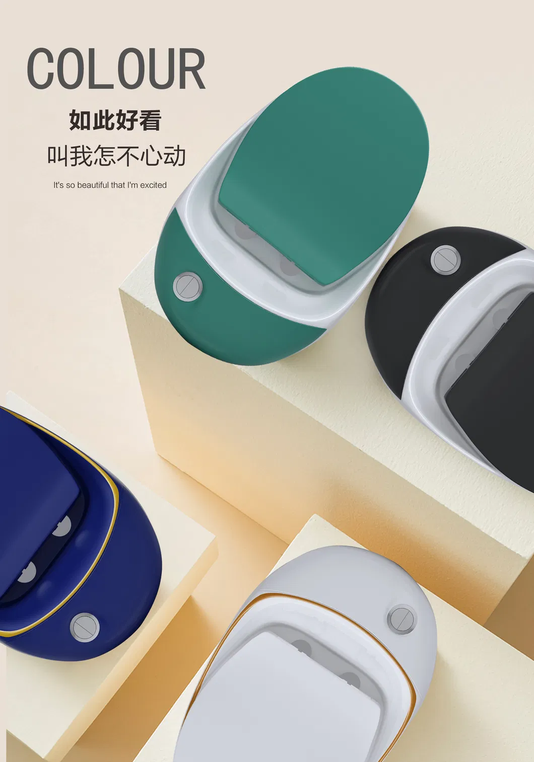 New Arrival Sanitary Ware Green Bathroom Space Saving Waste Trap One Piece Ceramic Toilet Wc Flush Toilets