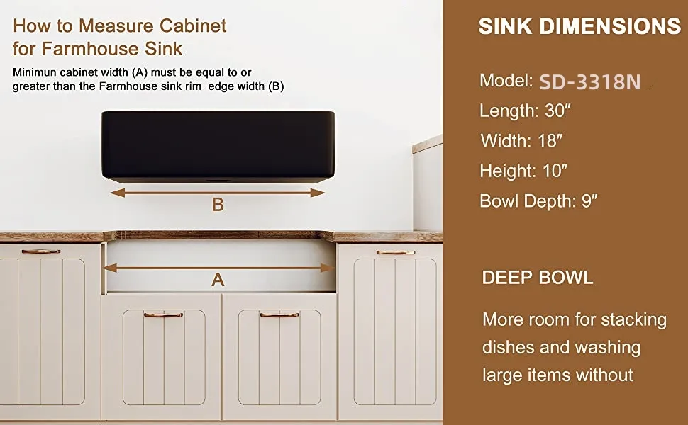 China Wholesale 30-Inch Kitchen Sink Fireclay Apron -Front Farmhouse Deep Black Farmhouse Sink