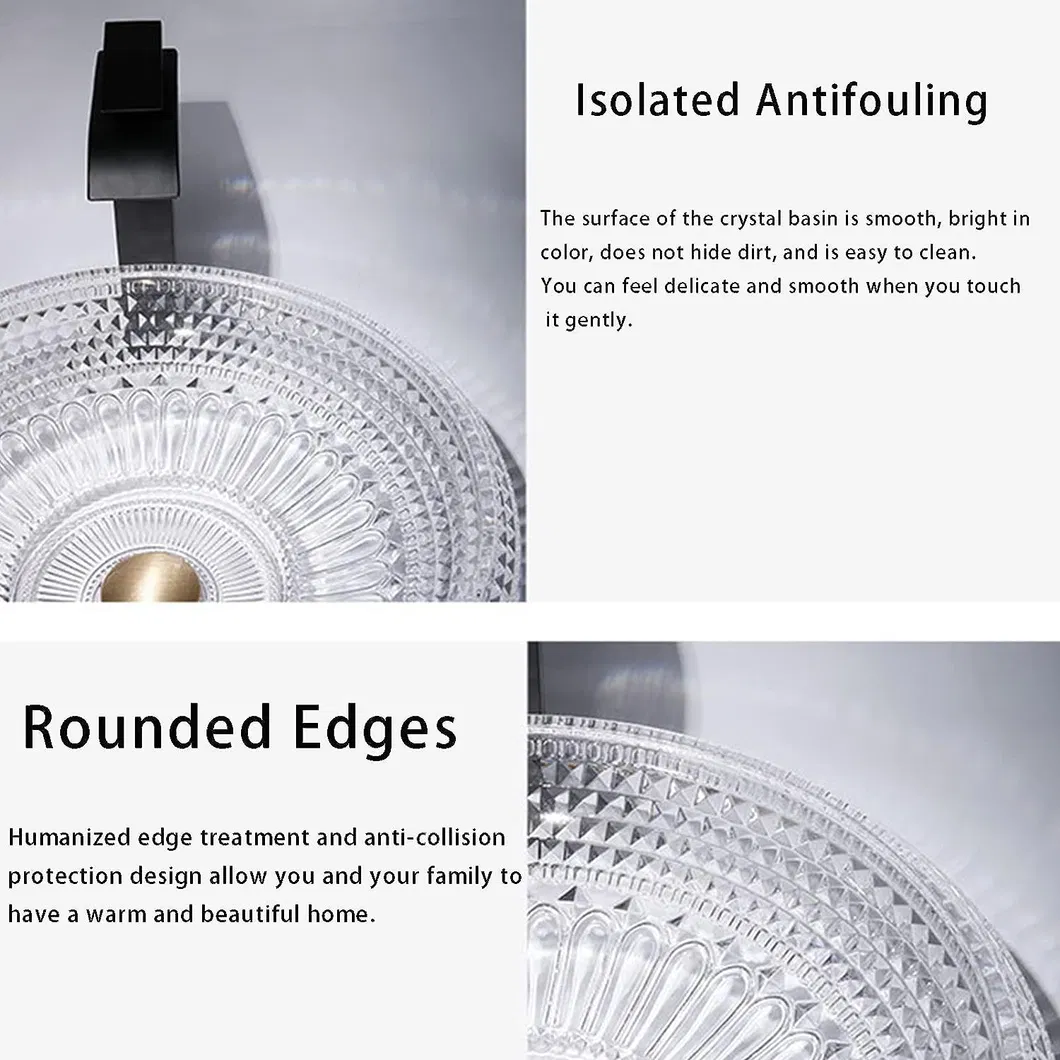 Hot Sale Luxury Decorative Modern Designs Tempered Bathroom Hand Art Wash Basin Glass Bowl Sink