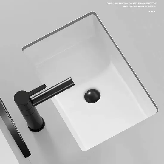 Chinese Wholesale Sanitary Ware Furniture White Ceramic Rectangular Undermount Bathroom Vanity Wash Sink Basin
