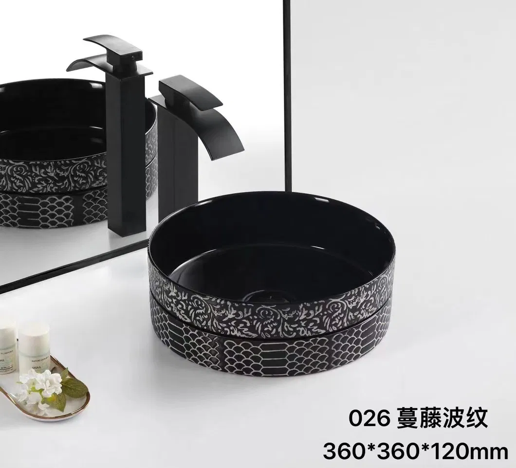 Sanitary Ware Bathroom Pedestal Art Sink Freestanding Wash Basin