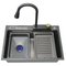 Black Luxury Modern 304 Stainless Steel Multifunctional Waterfall Kitchen Sink