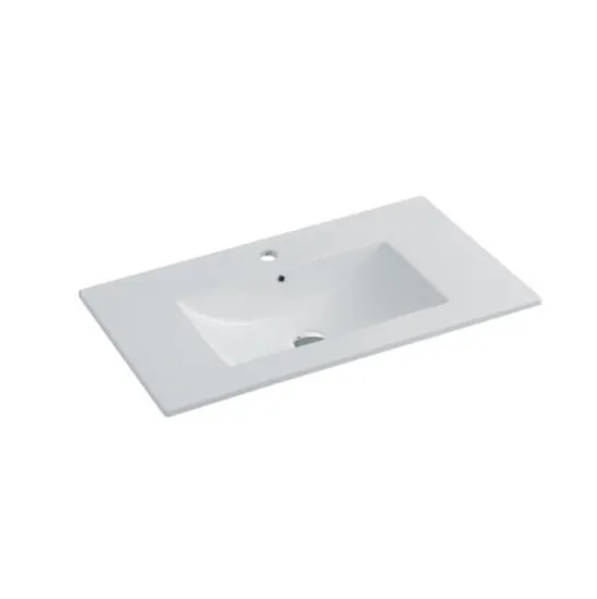 Ceramic Lavatory Wash Basin Rectangle Undermount Thin Edge Vanity Top Single Cabinet Bathroom Sink Wash Basin