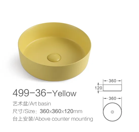 New Product High Fashion Ceramic Round Vessel Bathroom Sink/Porcelain Wash Basin/Above Counter Wash Basin/Art Basin