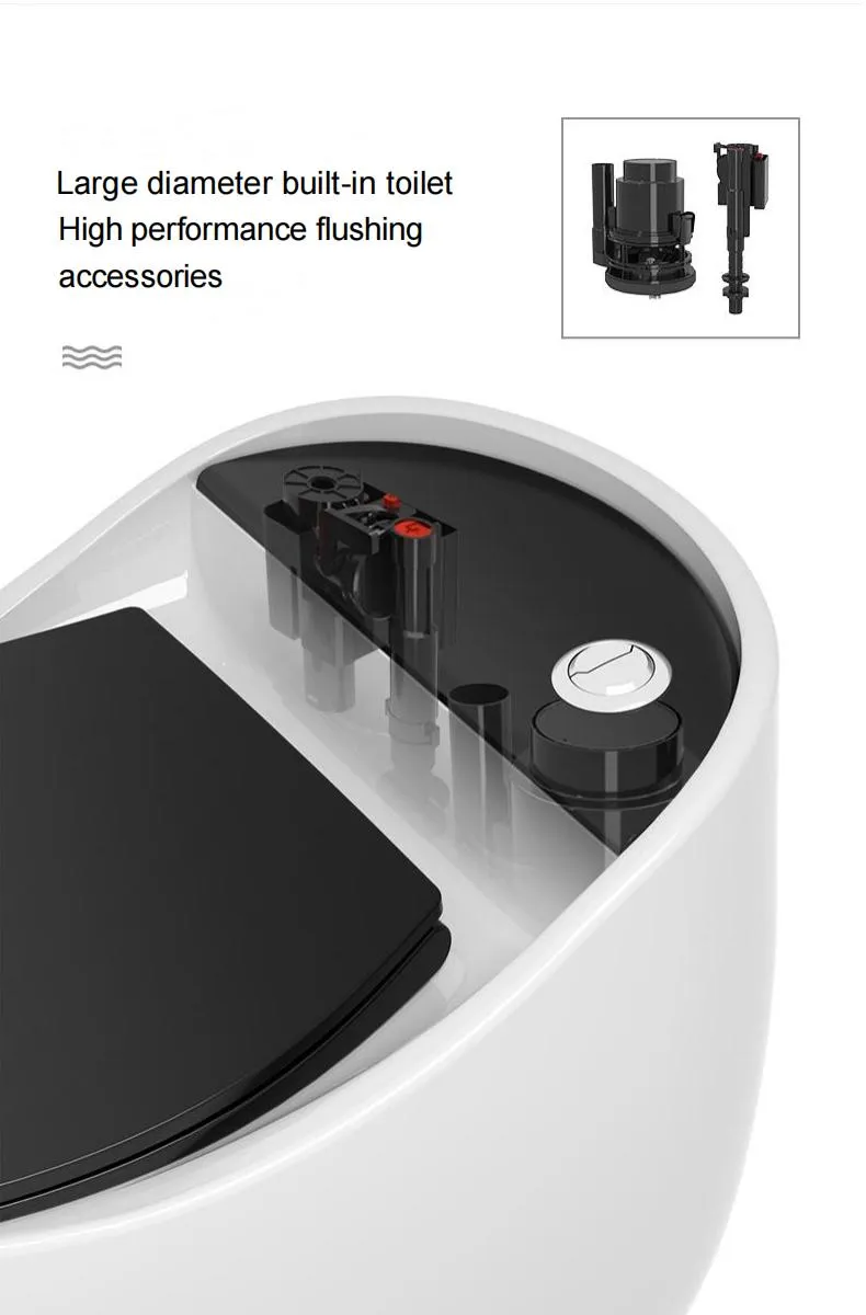 Modern Bathroom Wc Ceramic Water Closet Bowl Floor Mounted Porcelain Matt Black One Piece Toilet with Waste Pipe