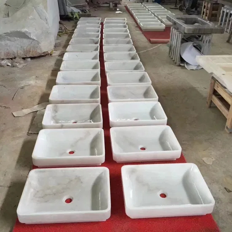 Luxury White Marble Pedestal Basin Stone Sink Wash Basin