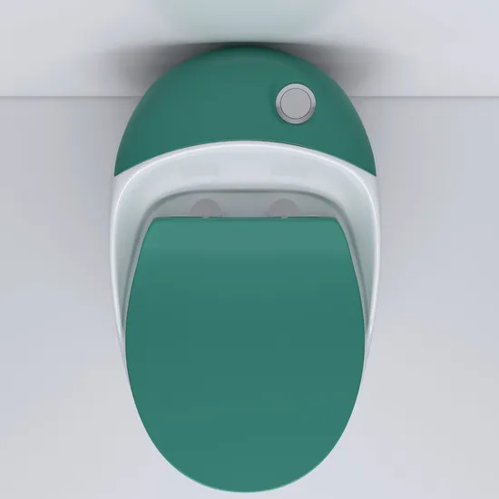 New Arrival Sanitary Ware Green Bathroom Space Saving Waste Trap One Piece Ceramic Toilet Wc Flush Toilets