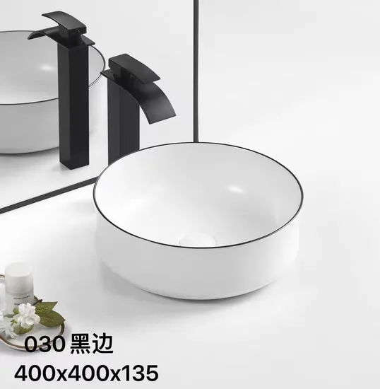 High Quality Modern Oval Ceramic Art Wash Basin Above Counter Bathroom Sink