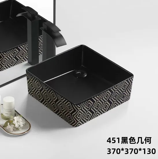 China Wholesale Cheap Price Bathroom Ceramic Above Counter Sink Rectangular Art Wash Basin