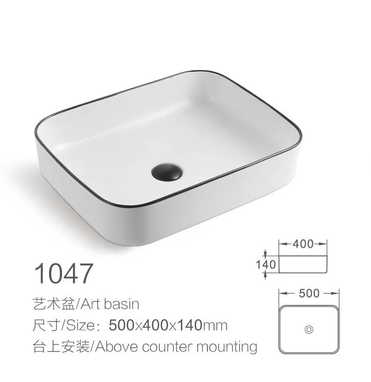 China Wholesale Hotel Sanitary Ware Ceramic Bathroom Furniture Art Wash Sink Basin