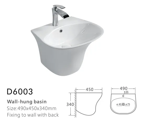 Sanitary Ware Bathroom Ceramic Sink Wall Hung Lavabo Wash Basin