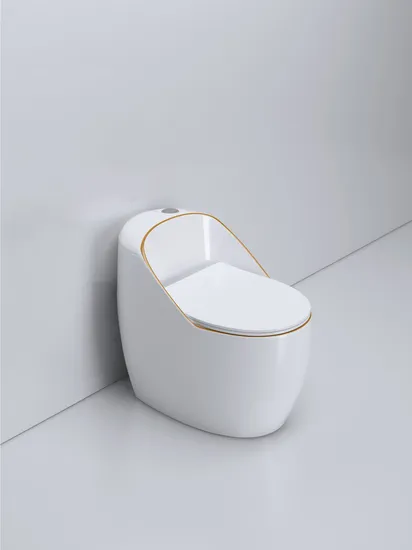 Sanitary Ware Ceramic Shape Gold Toilet Portable Green Toilet Siphonic Jet Flushing Toilet Bowl Saving Water Bathroom One Piece Toilet