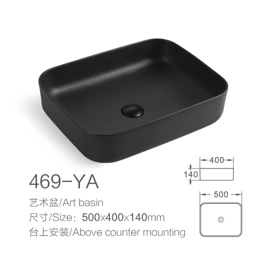 China Wholesale Bathroom Ceramics Rectangular Above Counter Washbasin Sink (469)