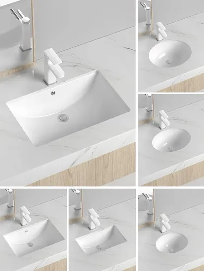Modern White Ceramic Bathroom Cabinet Basin Pedestal Sink with Cupc Certification