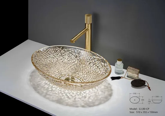Modern China Wholesale Bathroom Furniture Sanitary Ware Glass Bowl Vessel Wash Basin Sink