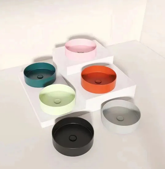 Sanitary Ware Single Bowl Bathroom Sink Bowl Above Counter Table Top Wash Basin Round Countertop Sink