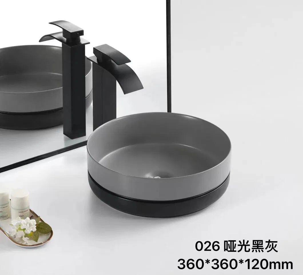 Sanitary Ware Bathroom Pedestal Art Sink Freestanding Wash Basin