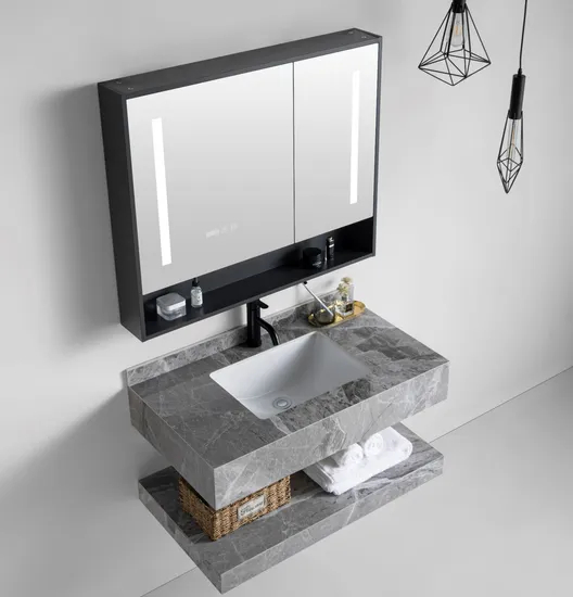 China Wholesale Luxury Hotel Stone Marble Sink Bathroom Vanity Sanitary Ware Set Bathroom Basin Cabinet