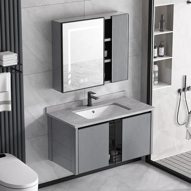 Modern Style Home Furniture Sanitary Ware Water Resistant Aluminum Cabinet Set Bathroom Vanity