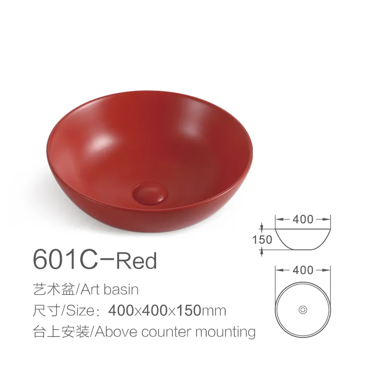 China Wholesale Hotel Price Custom Colour Sanitary Ware Ceramic Art Sink Bathroom Wash Basin