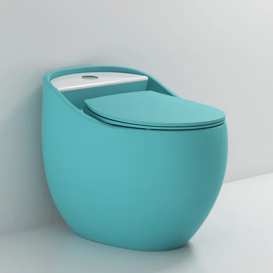 China Manufacturer New Egg Shape Colorful Toilet Siphon Jet Flush Toilet Seat Wc Bowl Saving Water Bathroom One Piece Toilet