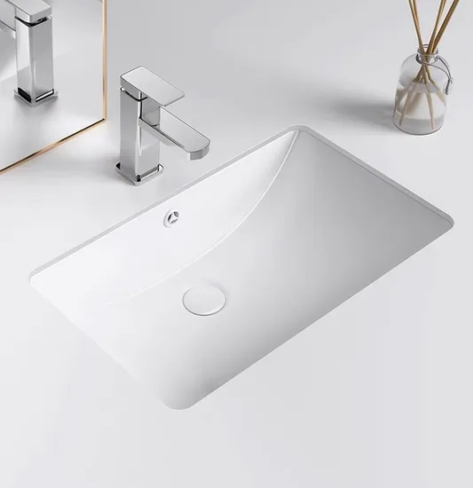 Marble Ceramic Countertop Wash Basin Square Marble Sanitary Ware Classic Fashion Hotel Bathroom Sink