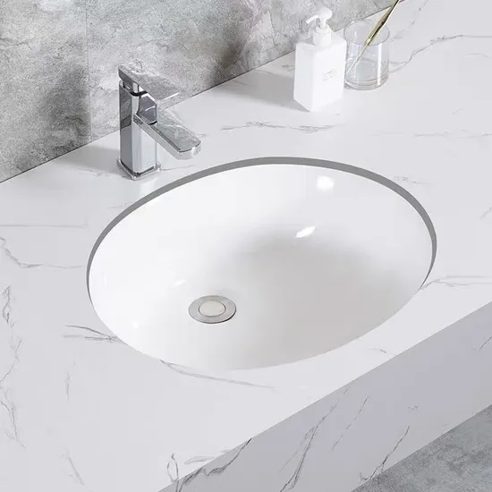White Ceramic Under Counter Sink with European American Design