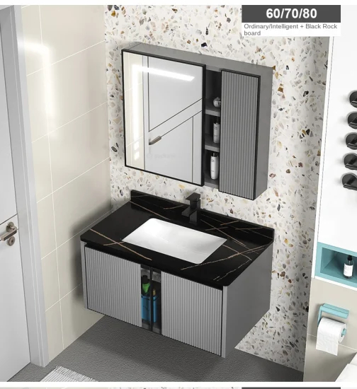 Modern Style Home Furniture Sanitary Ware Water Resistant Aluminum Cabinet Set Bathroom Vanity