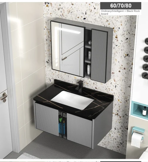 Modern Style Home Furniture Sanitary Ware Water Resistant Aluminum Cabinet Set Bathroom Vanity