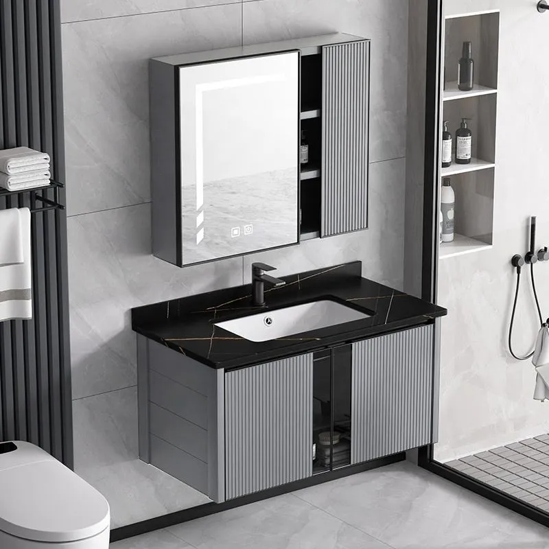 Modern Style Home Furniture Sanitary Ware Water Resistant Aluminum Cabinet Set Bathroom Vanity