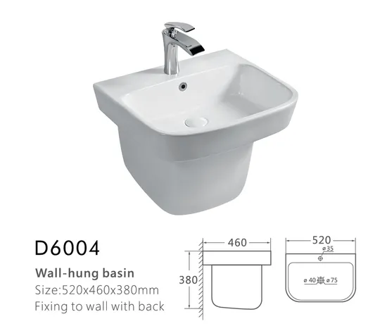 Sanitary Ware Bathroom Ceramic Sink Wall Hung Lavabo Wash Basin