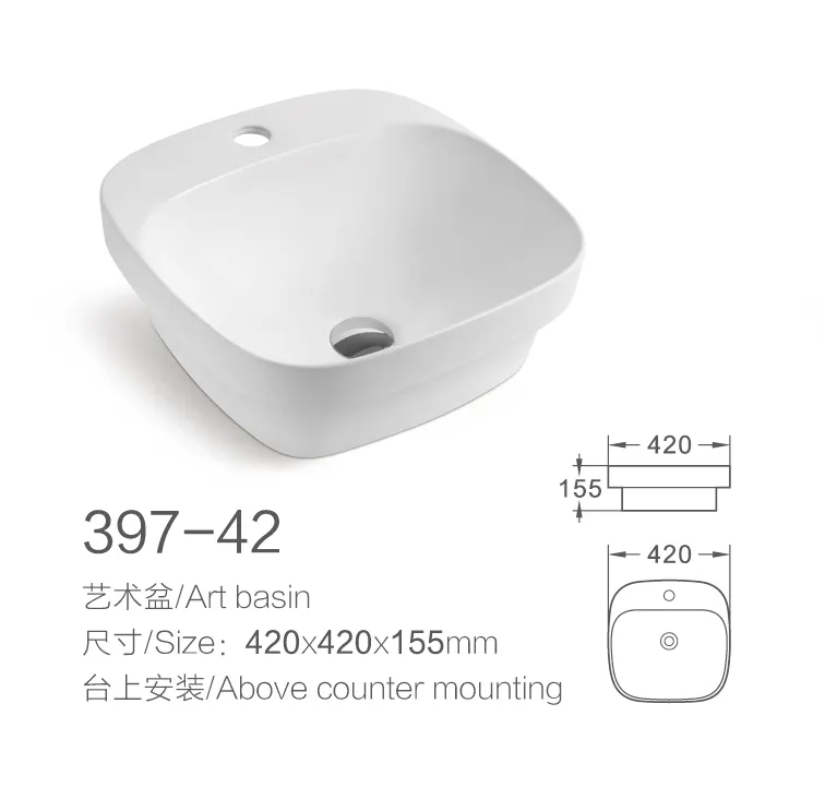 China Wholesale Sanitaryware Art Wash Sink Sanitary Ware Ceramic Bathroom Basin
