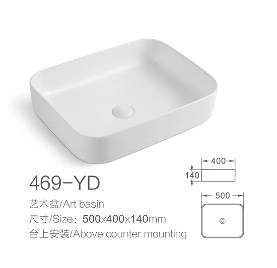 China Wholesale Bathroom Ceramics Rectangular Above Counter Washbasin Sink (469)