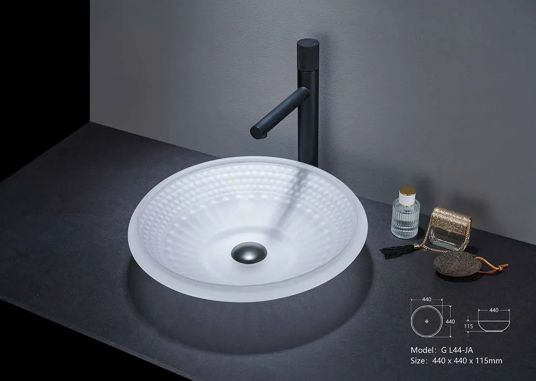 Hot Sale Luxury Decorative Modern Designs Tempered Bathroom Hand Art Wash Basin Glass Bowl Sink