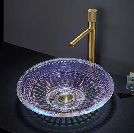 China Wholesale Marble Sanitary Ware Best Selling Luxury Tempered Bathroom Glass Bowl Sink Price Cabinet Wash Basin