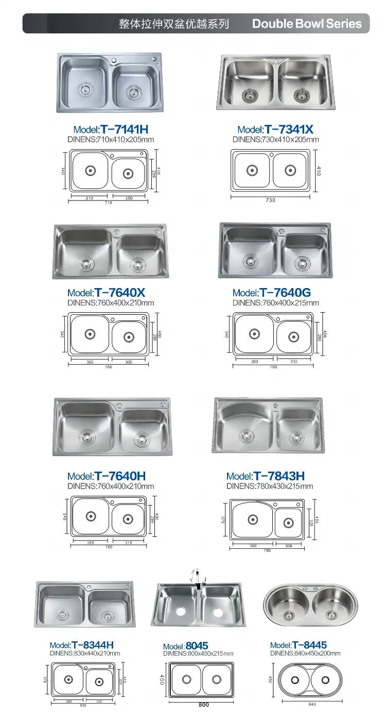 Kitchenware Thickened Manual Farmhouse Basin Double Tank Stainless Steel Kitchen Wash Sink