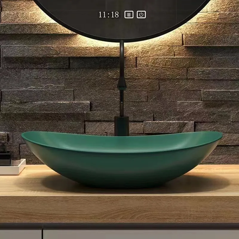 China Sanitary Ware Sink Lavabo Ceramic Washbasin Bathroom Sink Counter Top White Wash Basin