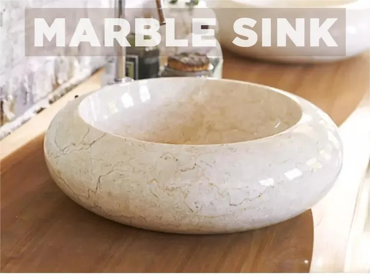 Different Stone Basin Vessel Bathroom Counter Top Marble Sink