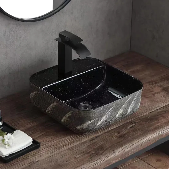 Chinese Wholesale Hot Sale Color Ceramic Counter Top Bathroom Basin Sink