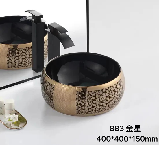 Modern Sanitary Ware Bathroom Sink Decoration Ceramic Marble Pattern Basin Art Hand Wash Basin