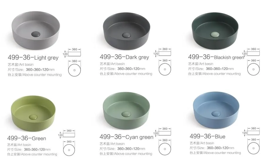 Ceramic New Products Green Kitchen Bathroom The Latest Design Multi-Color Sanitaryware Sink Art Basin