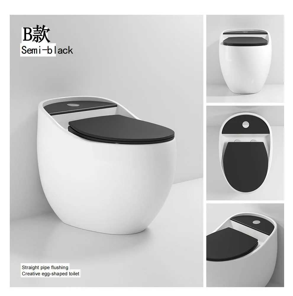 China Manufacturer New Egg Shape Colorful Toilet Siphon Jet Flush Toilet Seat Wc Bowl Saving Water Bathroom One Piece Toilet