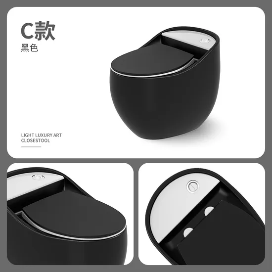 Modern Bathroom Wc Ceramic Water Closet Bowl Floor Mounted Porcelain Matt Black One Piece Toilet with Waste Pipe