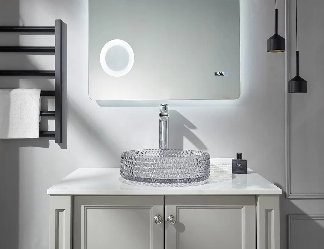 Hot Sale Luxury Decorative Modern Designs Tempered Bathroom Hand Art Wash Basin Glass Bowl Sink