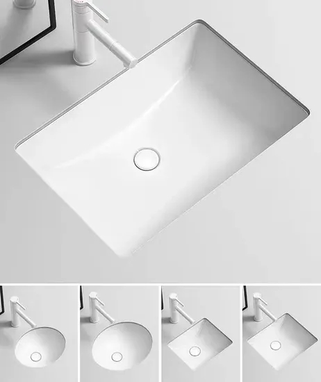 White Ceramic Under Counter Sink with European American Design