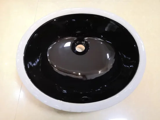 Chaozhou Luxury Modern White Black Ceramic Lavatory Wash Basin Rectangle Cabinet Bathroom Sink Under Counter Basin