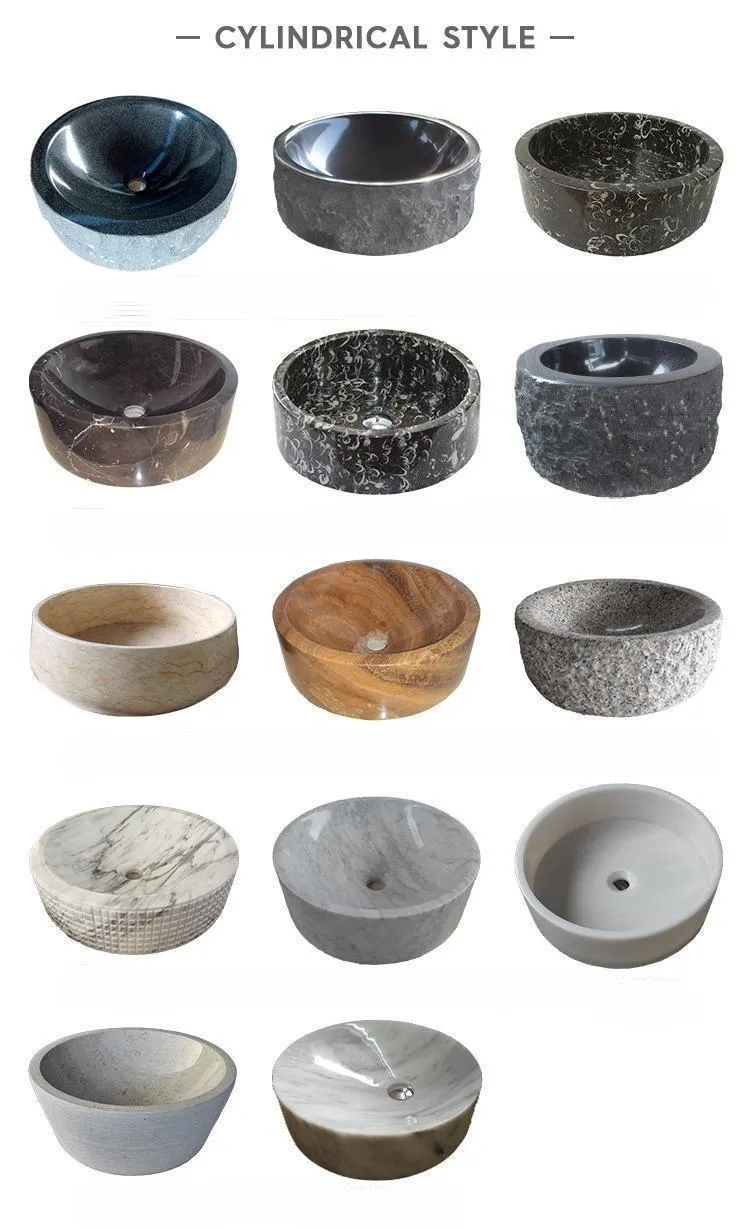 Different Stone Basin Vessel Bathroom Counter Top Marble Sink