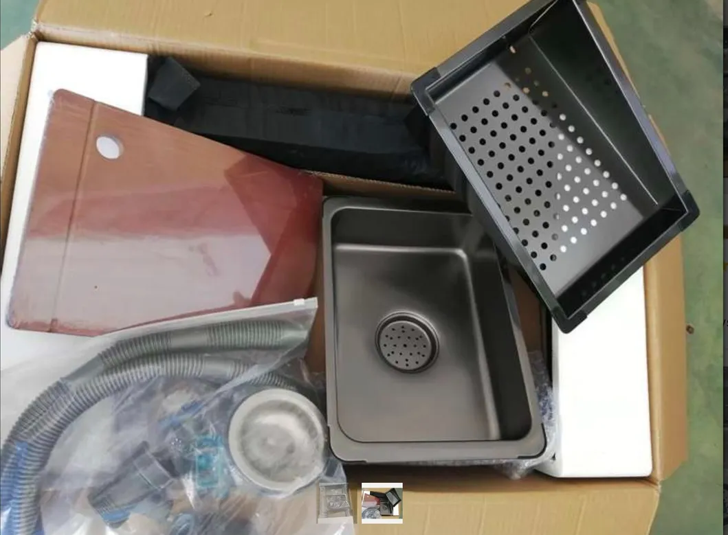Black Luxury Modern 304 Stainless Steel Multifunctional Waterfall Kitchen Sink