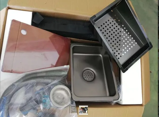 Black Luxury Modern 304 Stainless Steel Multifunctional Waterfall Kitchen Sink