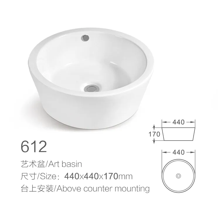 Sanitary Ware Ceramic Bathroom Fashion Wash Basin Rectangular Countertop Sink